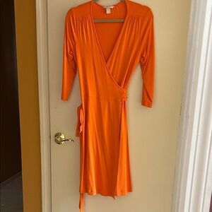 Banana Republic Bold Orange Long Sleeve Dress